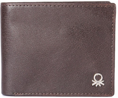 

United Colors of Benetton Men Brown Genuine Leather Wallet(6 Card Slots)