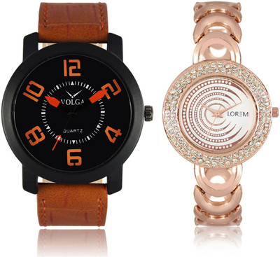 

Volga VL20LR202 New Exclusive Collection Leather-Metal Diamond Studed Strap-Belt Mens Watches Best Offer Combo Watch - For Boys