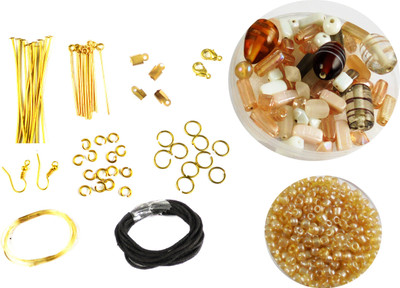 

estore complete set of jewellery making art and craft diy kit with peach beads