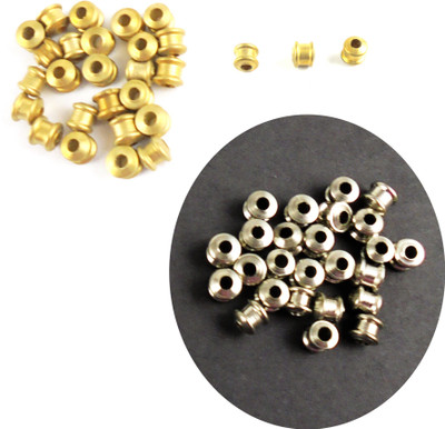 

estore 50 pcs gold and silver metal beads for jewellery,art and craft making diy kit