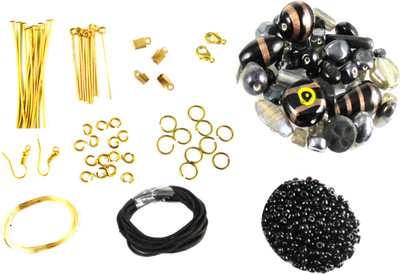 

estore complete set of jewellery making art and craft diy kit with balck beads