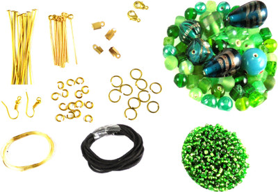 

estore complete set of jewellery making art and craft diy kit with green beads