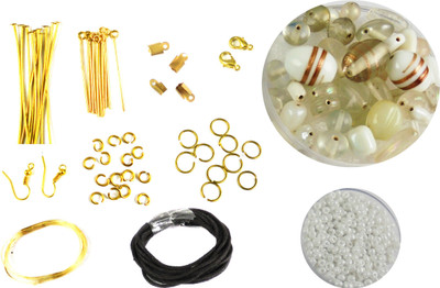 

estore complete set of jewellery making art and craft diy kit with white beads