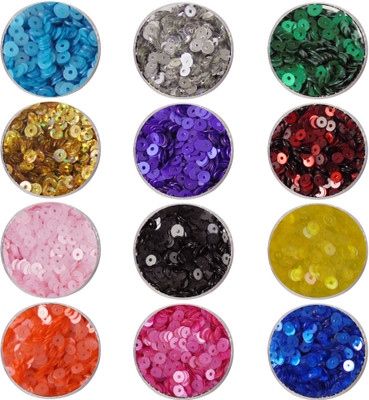 

estore 12 colors x 5 gm, siquins sitara for jewellery,art and craft making diy kit
