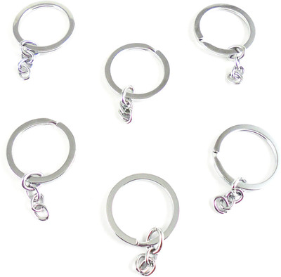 

estore 6 pcs metal rings with chain for art and craft making diy kit