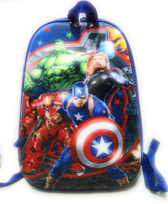 

MAYUMI Cute lightweight 14in SPECIAL CARTOON CHARACTER SCHOOL BAG with Exclusive 3D effect (Captain America) 6.5 L Backpack(Blue)