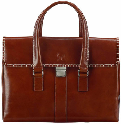 

Rohit Bal Tan Brown Leather Handbag with Buckle for Men Shoulder Bag(Brown, 12 L)
