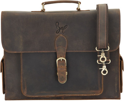 

Rohit Bal Dark Brown Brush Antique Leather Satchel Shoulder Bag(Brown, 27 L)