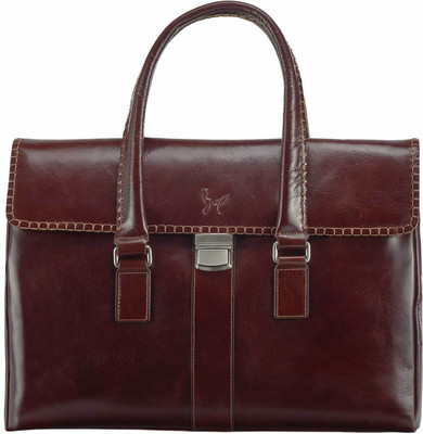 

Rohit Bal Dark Brown Leather Handbag with Buckle for Men Shoulder Bag(Brown, 12 L)