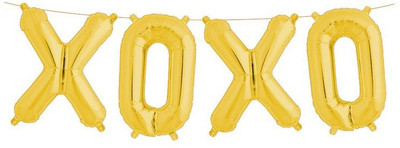 

Balloons Solid 16" Letter "XOXO" Gold Super Shape Foil Balloon Balloon(Gold, Pack of 1)