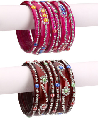 Somil Glass Bangle Set(Pack of 12)