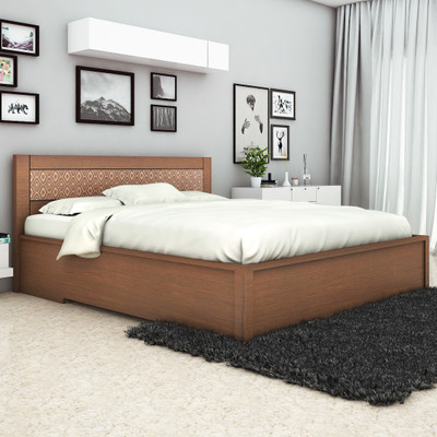 

HomeTown Nebula Engineered Wood King Bed With Storage(Finish Color - Coffee Brown)