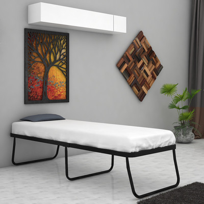 

Camabeds Needus Premium Folding Metal Single Bed(Finish Color - Black (Mattress Included))