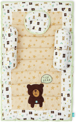 

Mini Klub Polycotton Bedding Set(Multicolor, 1 Bed, 1 Head Shaping Pillow, 2 Bolsters)
