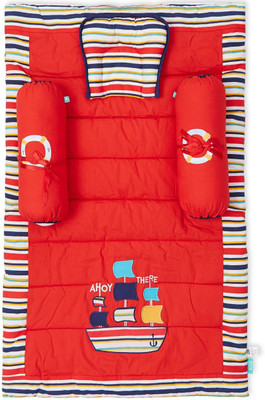 Mini Klub Polycotton Bedding Set(Multicolor, 1 Bed, 1 Head Shaping Pillow, 2 Bolsters)