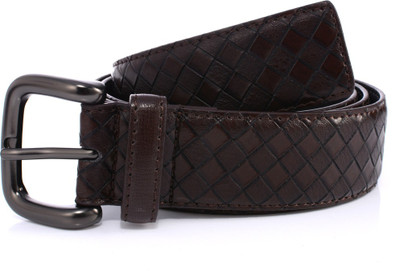 

abrazo Men Black Artificial Leather Belt, Brown