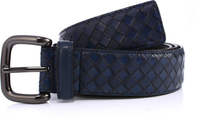 

abrazo Men Casual Black Artificial Leather Belt, Blue