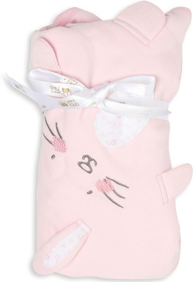 

Mini Klub Printed  Hooded Baby Blanket(Cotton, Multicolor