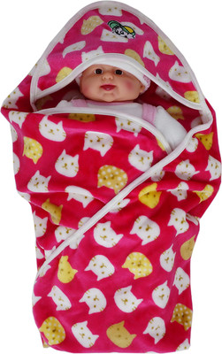 

Aarushi Printed  Crib Baby Blanket(Cotton, Red
