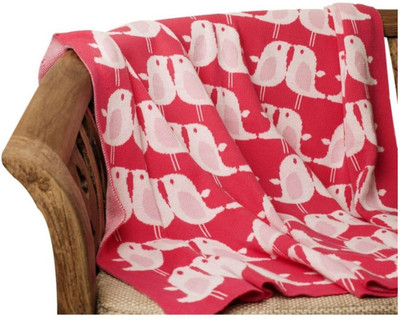 

BRANDONN Geometric  Swadding Baby Blanket(Polyester, HOTPINK, White