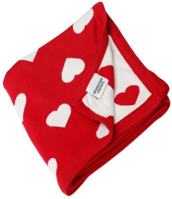 

BRANDONN Geometric  Swadding Baby Blanket(Polyester, Red, White