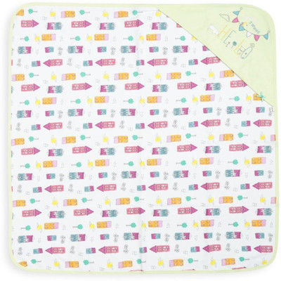 

FS MINI KLUB Printed  Hooded Baby Blanket(Cotton, Multicolor