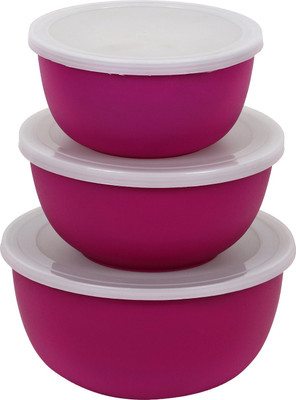 

Sayee Micro Airtight Stainless Steel Bowl Stainless Steel Bowl Set(Red, Pack of 3)