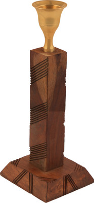 

Indian Handicraft Rustic look Wooden Candle Holder(Brown, Pack of 1)