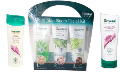 

Himalaya Anti Hair Fall Shampoo, Pure Skin Neem Facial Kit, Anti Hair Fall Conditioner(Set of 3)