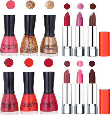 

Aroma Care Wholesale Rate Combo of Nail Polish and Rythm Lipstick 353(Set of 12)