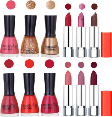 

Aroma Care Wholesale Rate Combo of Nail Polish and Rythm Lipstick 354(Set of 12)