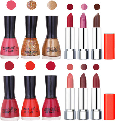 

Aroma Care Wholesale Rate Combo of Nail Polish and Rythm Lipstick 358(Set of 12)