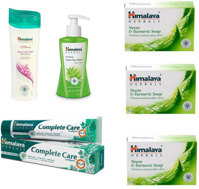 Himalaya anti hair fall sham,poo, neem face wash, paste, soap(Set of)