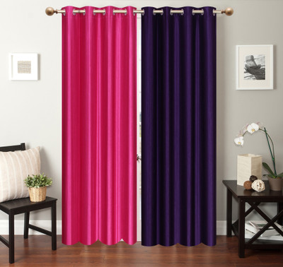 

Furnishing Zone 152 cm (5 ft) Polyester Window Curtain (Pack Of 2)(Plain, Pink, Purple)