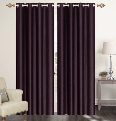 

Furnishing Zone 152 cm (5 ft) Polyester Window Curtain (Pack Of 2)(Plain, Brown)