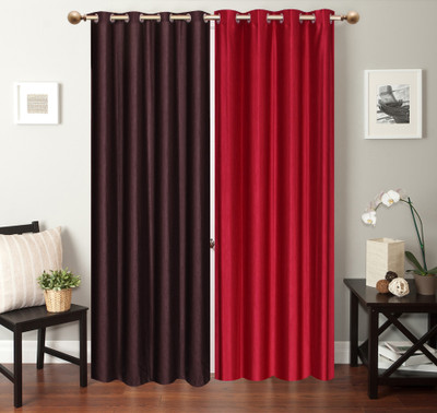 

Furnishing Zone 152 cm (5 ft) Polyester Window Curtain (Pack Of 2)(Plain, Brown, Maroon)
