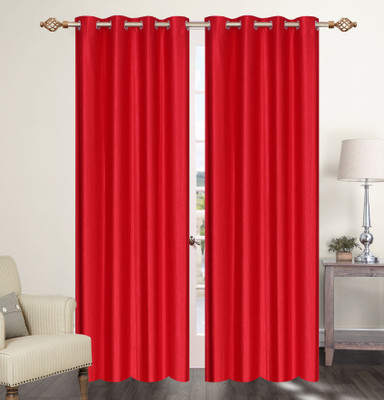 

Furnishing Zone 152 cm (5 ft) Polyester Window Curtain (Pack Of 2)(Plain, Peach)