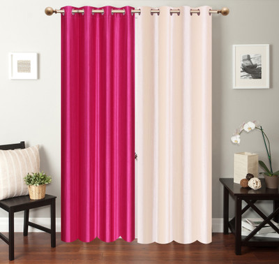 

Furnishing Zone 274 cm (9 ft) Polyester Long Door Curtain (Pack Of 2)(Plain, Pink, White)