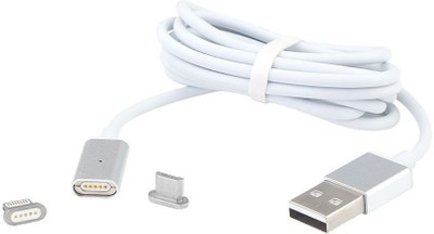 

VibeX ® USB metal and data sync,one match two plug,Micro USB & type-c plug 2 in 1 for all android system,support fast Magnetic Charging Cable(Silver)