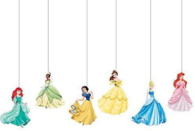 

PARTY PROPZ Multicolor CEILING HANGING SET OF 6/PRINCESS BIRTHDAY DECORATION/PRINCESS PARTY SUPPLIES - 6 g