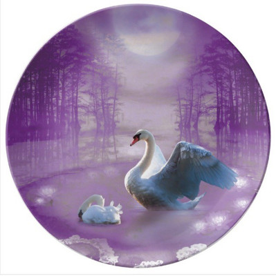 

Sabstylish Sabstylish Swan 2 Decorative Plate Bone China Decorative Platter(Multicolor)