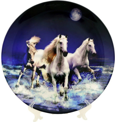 

Sabstylish Royal Horses Decorative Plate Bone China Decorative Platter(Multicolor)