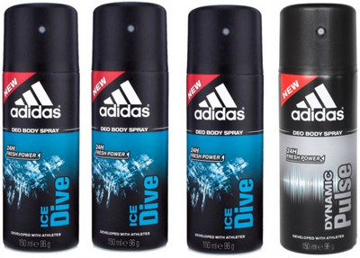 

ADIDAS Ice Dive Dynamic Pulse Deodorant Spray - For Men(150 ml, Pack of 4)