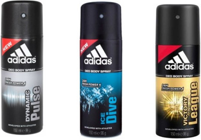 

ADIDAS Dynamic Pulse Ice Dive Victory League Deodorant Spray - For Men(150 ml, Pack of 3)