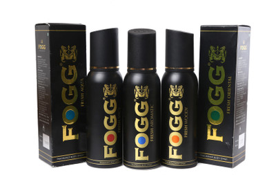 

Fogg FRESH AQUA, FRESH AROMATIC, FRESH ORIENTAL, FRESH WOODY AND FRESH SPICY Body Spray - For Men(600 ml, Pack of 5)