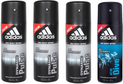 

ADIDAS Dynamic Pulse Ice Dive Deodorant Spray - For Men(150 ml, Pack of 4)
