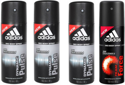 

ADIDAS Dynamic Pulse Team Force Deodorant Spray - For Men(150 ml, Pack of 4)