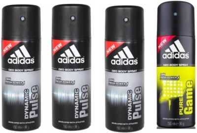 

ADIDAS Dynamic Pulse Pure Game Deodorant Spray - For Men(150 ml, Pack of 4)