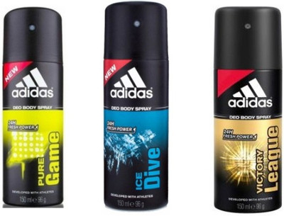 

ADIDAS Pure Game Ice Dive Victory League Deodorant Spray - For Men(150 ml, Pack of 3)