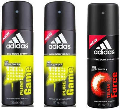 

ADIDAS Pure Game Team Force Deodorant Spray - For Men(150 ml, Pack of 3)